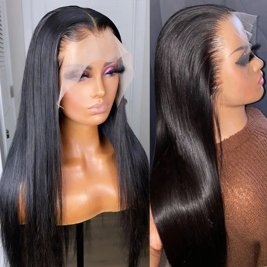 180 Density 13x4 13x6 Straight Lace Front Wig Brazilian Human Hair Wigs For Women Bone Straight Lace Frontal Wigs On Sale