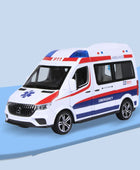 1:24 Ambulance Car Model Diecasts Metal Toy Police Ambulance Car Model Collection Sound and Light High Simulation Kids Toys Gift C Red - IHavePaws