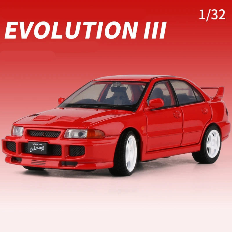 1:32 Mitsubishis Lancer Evo X 3 Alloy Car Model Diecast Metal Toy Vehicles Car Model Simulation Sound Light Collection Kids Gift Red - IHavePaws