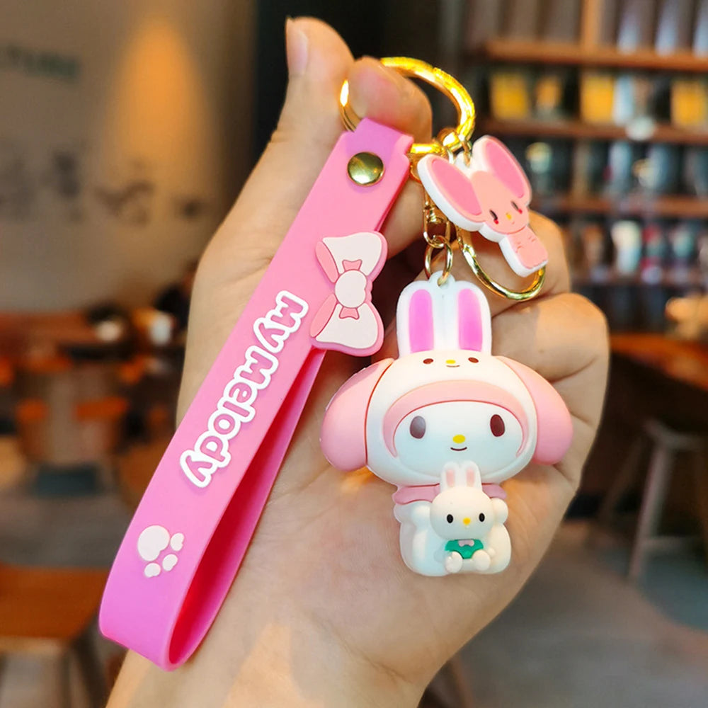 Sanrio Hello Kitty Keychain Cute Cartoon Melody Kuromi Cinnamoroll Doll Pendant Decoration Keyring Jewelry Girl&Child Gifts Toy KTM 34 - ihavepaws.com