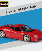 Bburago 1:24 Ferrari 458 Italia Alloy Sports Car Model Diecasts Metal Toy Racing Car Model Simulation Collection Childrens Gifts 458 italia - IHavePaws