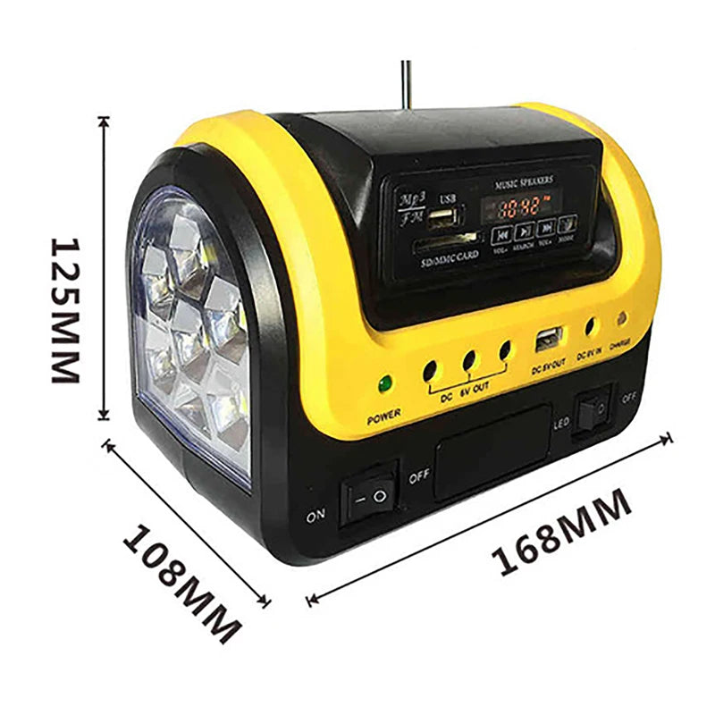 Solar Energy Systems with Solar Panels Bluetooth Solar Power Station with Led Flashlight Solar Powered For Home Use Camping - IHavePaws