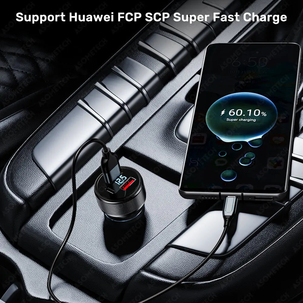 72W Car Charger Quick Charging 36W PD Fast Charging QC3.0 USB Type C Car Phone Charger for IPhone Huawei Xiaomi Laptops Tablets