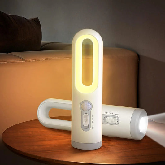 LED Motion Sensor Night Light 2 in 1 Portable Flashlight with Dusk to Dawn Sensor for Bedroom, Bathroom, Reading, Camping - IHavePaws