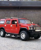 1:24 HUMMER H2 SUV Alloy Car Model Diecast & Toy Metal Off-road Vehicles Car Model High Simulation Collection Childrens Toy Gift Red - IHavePaws