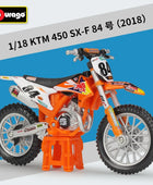 Bburago 1:18 2018 KTM 450 SX-F 84 Factory Edition Alloy Racing Motorcycle Model Diecast Metal Model Collection Children Toy Gift
