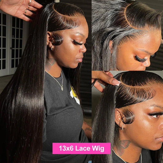 Straight Lace Front Human Hair Wigs 13x4 13x6 Glueless Lace Frontal Wig With Baby Hair Remy Cheap Brazilian Human Hair 180%