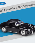 Welly 1:24 Porsche 356A Speedster Alloy Sports Car Model Diecast Metal Classic Car Vehicles Model High Simulation Kids Toys Gift Black Soft - IHavePaws