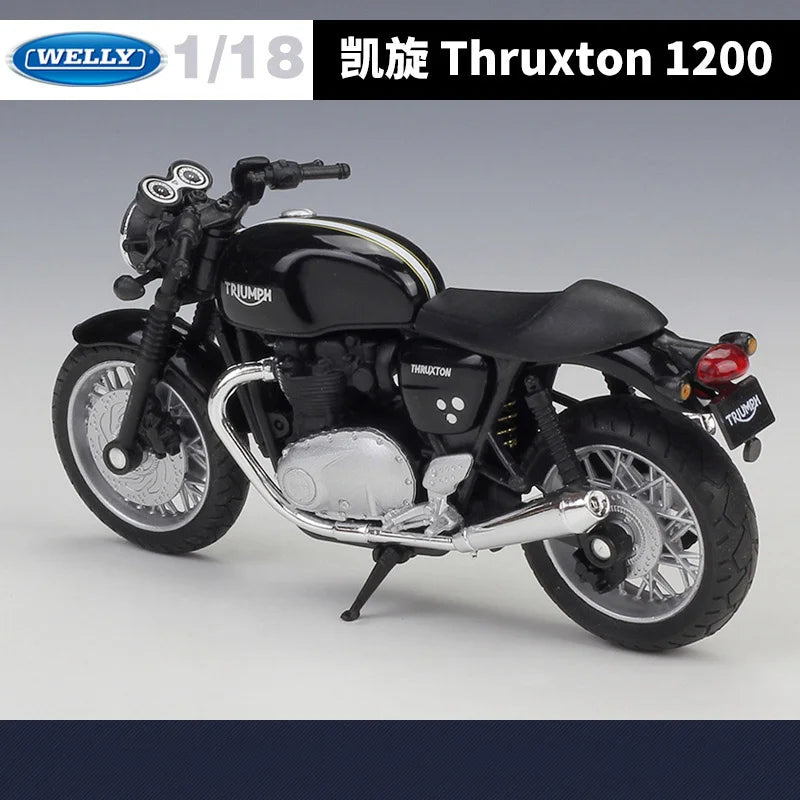 WELLY 1:18 TRIUMPH Thruxton 1200 Alloy Sports Motorcycle Model Diecast Metal Street Racing Motorcycle Model Simulation Kids Gift