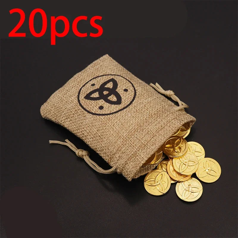Genshin Impact Mora Coin Action Figures Cosplay Gold Currency Props Collection Decoration Games Figures Mods Coins Kid Toys Gift 20pcs With bag / 2cm - IHavePaws