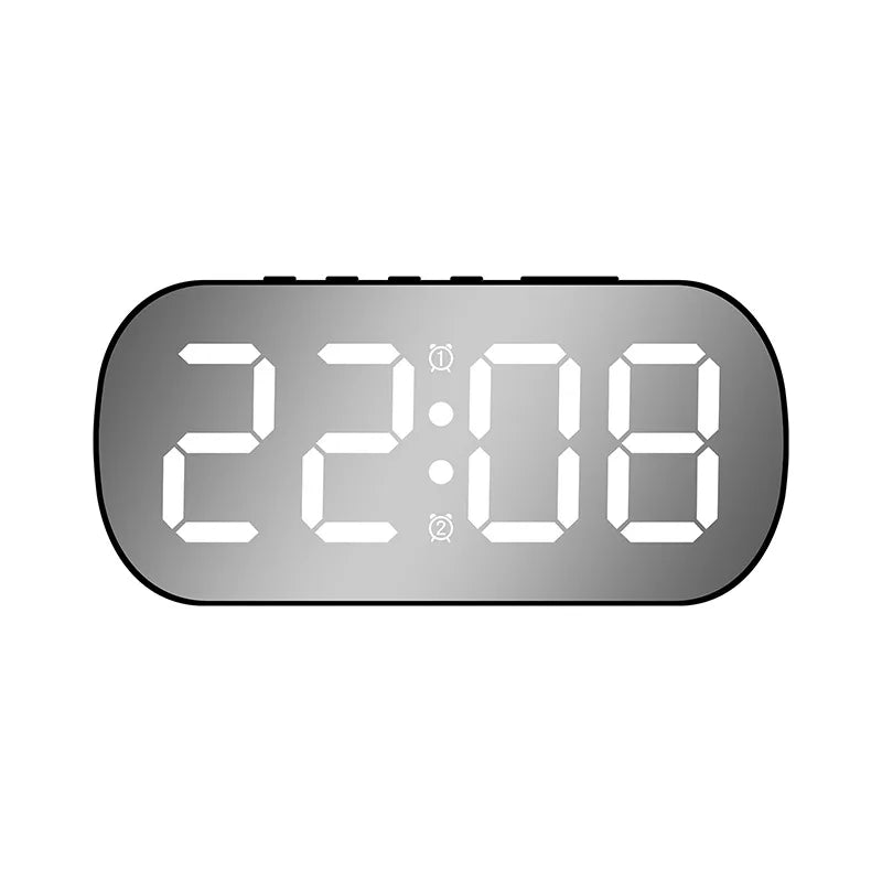 Digital Alarm Clock Desktop Table Clock Temperature Calendar LED Display Black White Light - IHavePaws