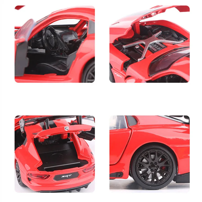 1:32 Dodge Viper ACR SRT Alloy Sports Car Model Diecasts Metal Toy Vehicles Car Model Simulation Sound and Light Childrens Gifts - IHavePaws