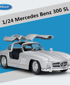 Welly 1:24 Mercedes Benz 300SL Alloy Sports Car Model Diecasts Metal Toy Classic Racing Car Vehicles Model Simulation Kids Gifts Silvery - IHavePaws