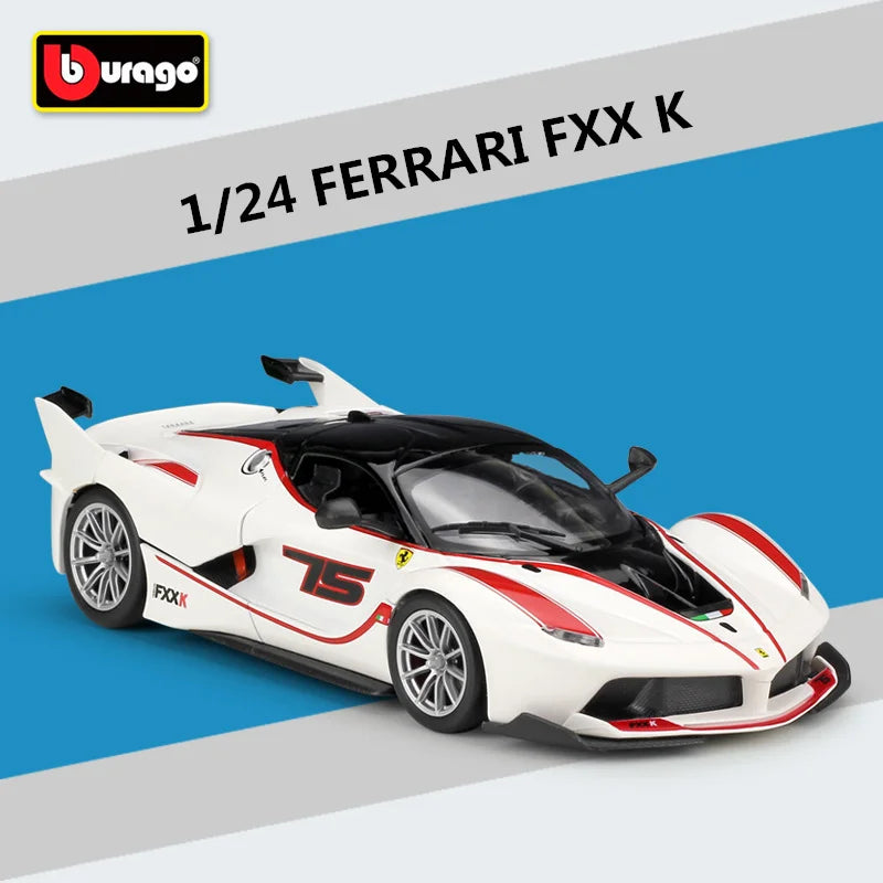 Bburago 1:24 Ferrari FXX K Alloy Sports Car Model Diecasts Metal Toy Racing Car Vehicles Model Simulation Collection Kids Gifts White - IHavePaws