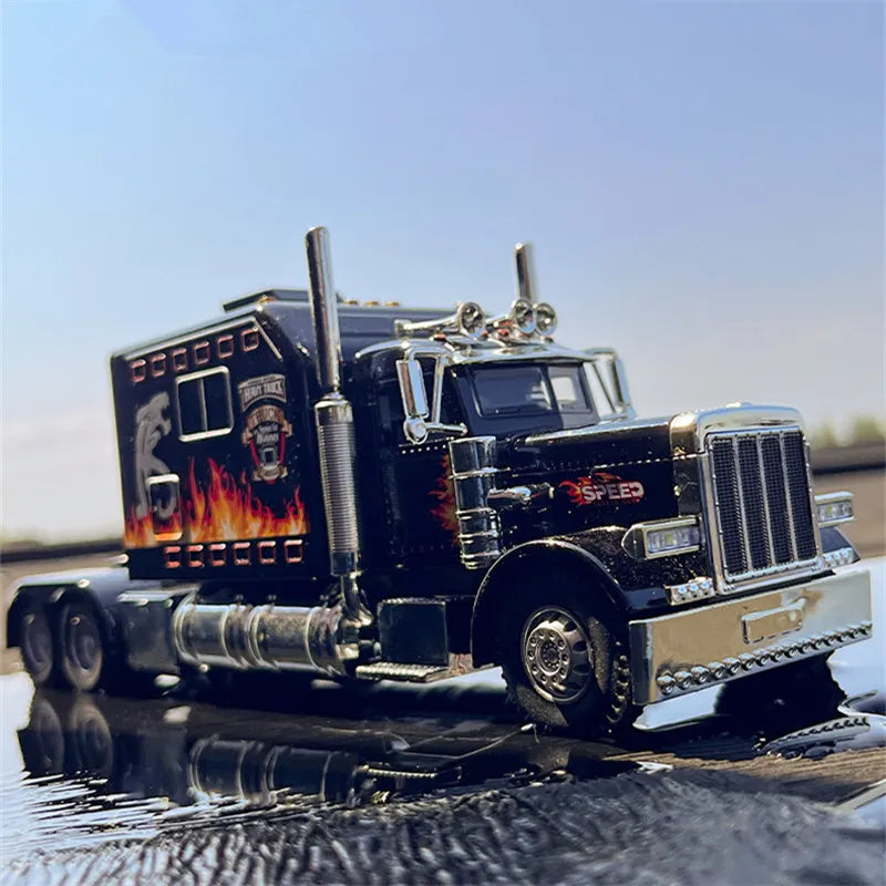 New 1/24 Alloy Trailer Truck Head Car Model Diecast Metal Container Truck Engineering Transport Vehicles Car Model Kids Toy Gift - IHavePaws
