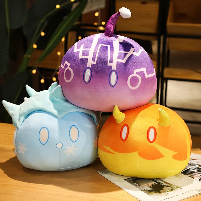 35-45cm Kawaii Genshin Impact Slime Game Plush Toy Stuffed Cartoon Geo Cryo Bab Sleeping Pillow Cute Gift Girl Kid Room Decor - IHavePaws