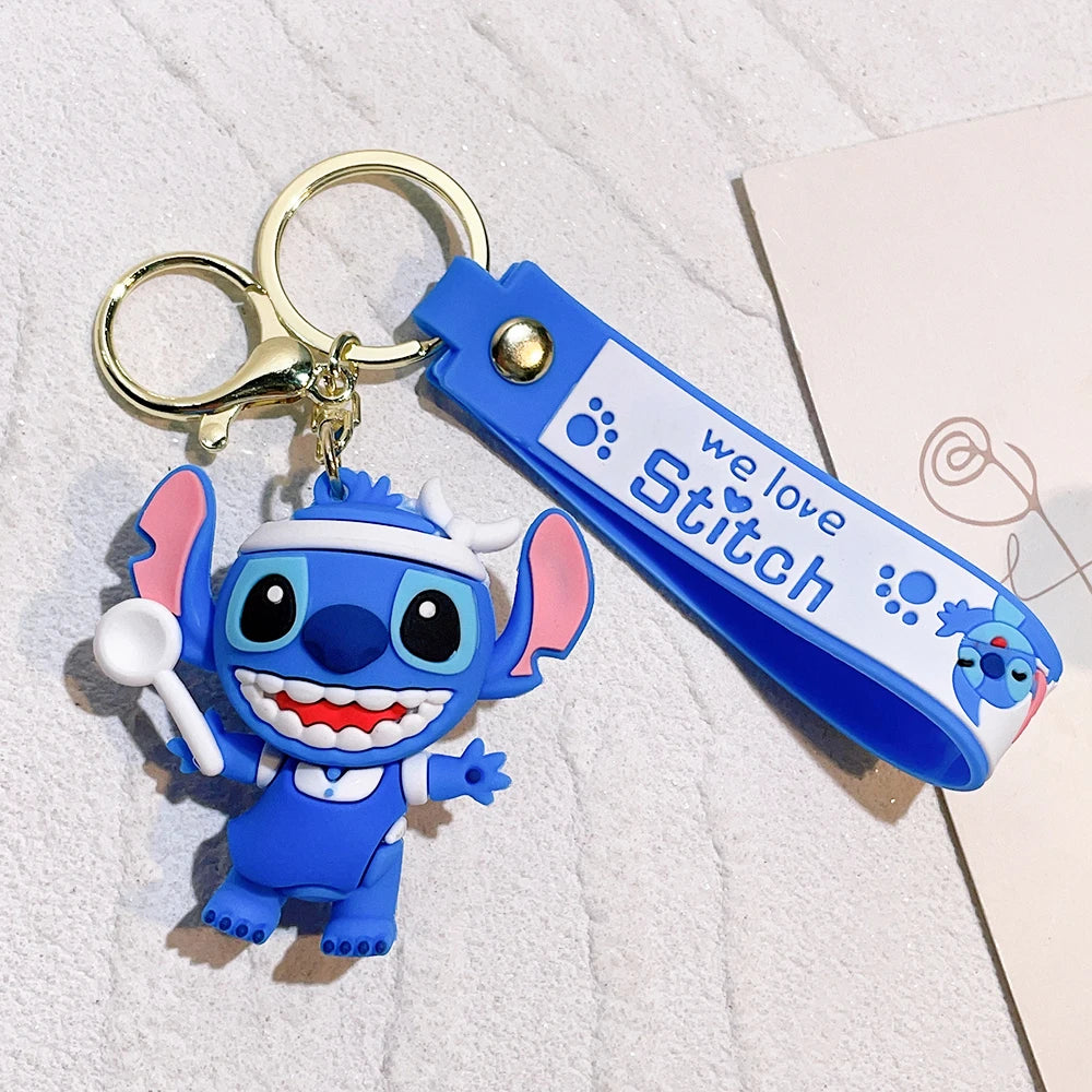 Anime Funny Stitch Keychain Cute Keychain PVC Pendant Men's and Women's Backpack Car Keychain Jewelry Accessories 14 - ihavepaws.com
