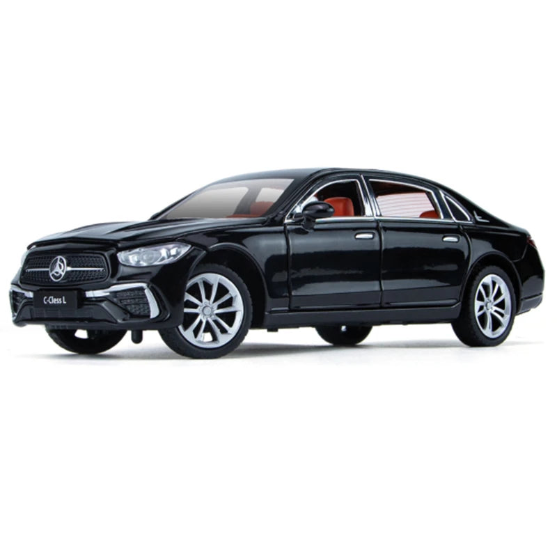 1/24 C260 L C-Class Alloy Car Model Diecasts Metal Toy Vehicles Car Model High Simulation Sound and Light Collection Kids Gifts Black - IHavePaws