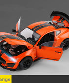 Large Size 1/18 Ford Mustang Shelby GT500 Alloy Sports Car Model Diecasts Metal Racing Car Model Sound and Light Kids Toys Gifts Orange - IHavePaws