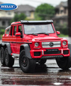 WELLY 1:24 Mercedes-Benz G63 AMG 6*6 Alloy Car Model Diecasts & Toy Metal Off-Road Vehicles Red - IHavePaws