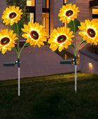 LED Solar Sunflower Lights For Garden Warm White / 1PC 3HEAD - IHavePaws