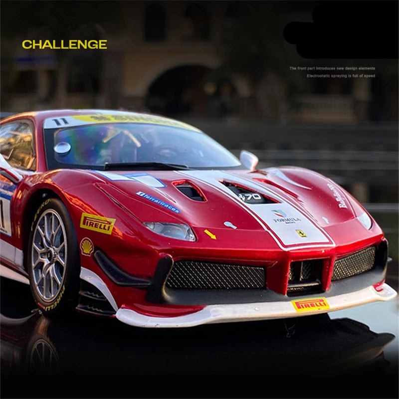 Bburago 1:24 2017 Ferrari 488 Challenge Alloy Sports Car Model Diecast Metal Racing Car Vehicles Model Simulation Kids Toys Gift - IHavePaws