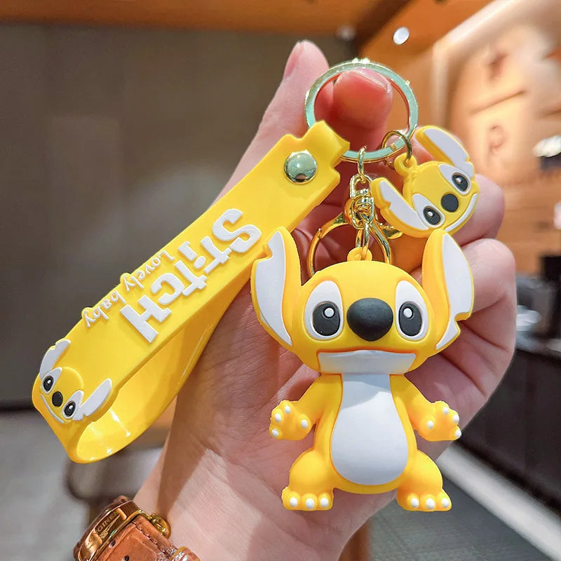 Cute Stitch Keychain Cartoon Anime Doll Pendant for Men and Women Car Keychain Ring Accessories Birthday Party Gifts Toys Yellow - ihavepaws.com