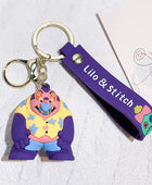 Cartoon Lilo & Stitch Silicone Pendant Keychain for Women Men Fans Lovely Pink Blue Purple Stitch Angel Keyring Gifts SDZ 8 - ihavepaws.com