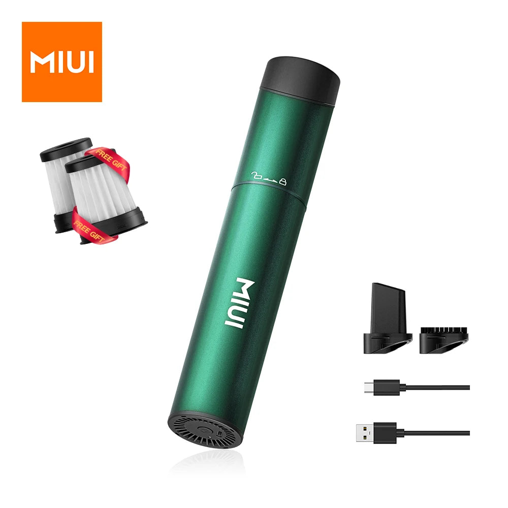 MIUI Cordless Laptop Vacuum Cleaner Portable USB Rechargeable Car Vacuum 2-Suction Power Mini & Cool Model-X（Aluminum Alloy） Turquoise Green - IHavePaws