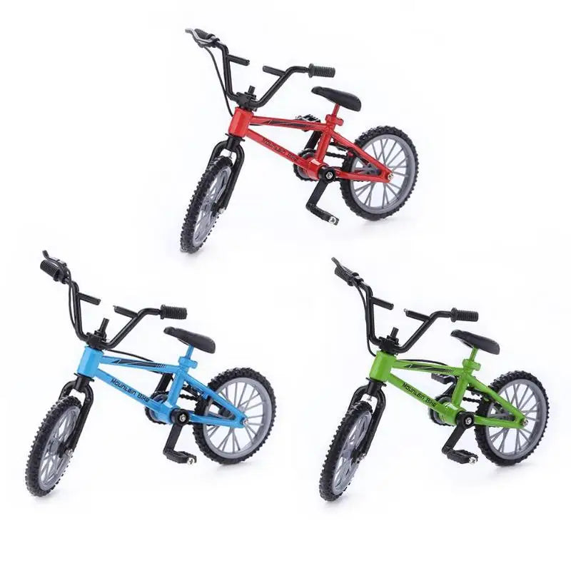 Mini Finger Mountain Bikes Diecast Nickel Alloy Stents Finger Bicycle Kid Novelty Gag Toys Model Mini Portable Bike for Children