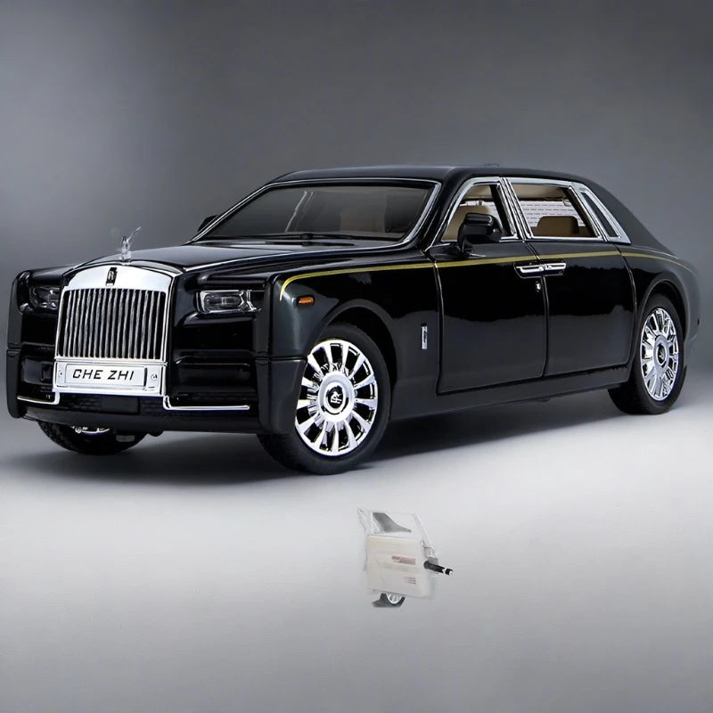 1:24 Rolls Royce Phantom Alloy Car Model Diecast Metal Toy Luxy Vehicles Car Model With Star Top Sound and Light Childrens Gifts Black - IHavePaws