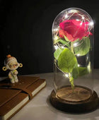 LED Enchanted Flower Galaxy Rose Eternal Beauty And The Beast Rose With Fairy 1 - IHavePaws