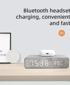 Wireless Charger Time Alarm Clock LED Digital Thermometer Earphone Phone Chargers Fast Charging Dock Station for iPhone Samsung - IHavePaws