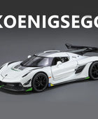 1:32 Koenigsegg Jesko Attack Alloy Sports Car Model Diecast Metal Racing Super Car Vehicles Model Sound and Light Kids Toys Gift White - IHavePaws