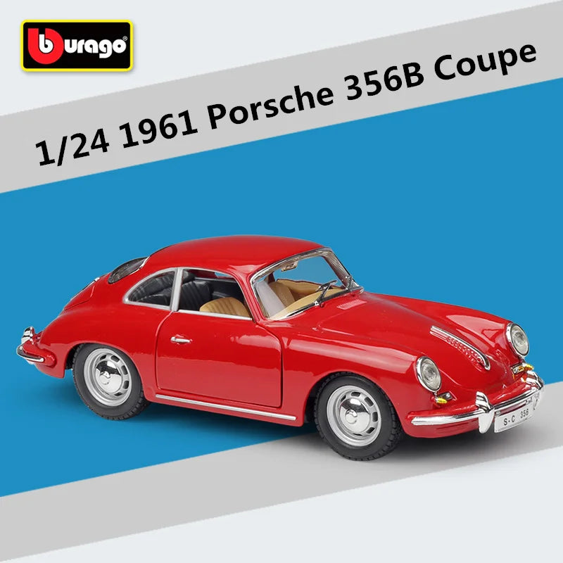 Bburago 1:24 Porsche 356B Coupe Alloy Classic Car Model Diecast Metal Sports Car Model High Simulation Collection Childrens Gift