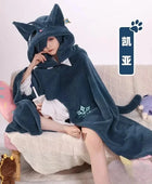 Genshin Impact Cosplay Cloak Blanket Zhong Li Hutao Tartaglia Wearable Cape Hooded Blanket Shawl Sofa Blanket Halloween Gifts black / Only capes - IHavePaws