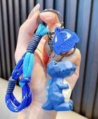 Cute and Trendy Cut Dinosaur Keychain Charm Creative Couple Schoolbag Pendant Cartoon Car Key Ring Children's Toy Small Gift Blue - ihavepaws.com