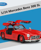 Welly 1:24 Mercedes Benz 300SL Alloy Sports Car Model Diecasts Metal Toy Classic Racing Car Vehicles Model Simulation Kids Gifts Red - IHavePaws