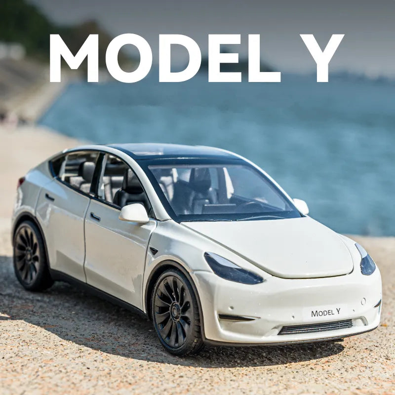 1:32 Tesla Model Y SUV Alloy Car Model Diecast Metal Vehicles Car Model Simulation Collection Sound and Light Childrens Toy Gift - IHavePaws