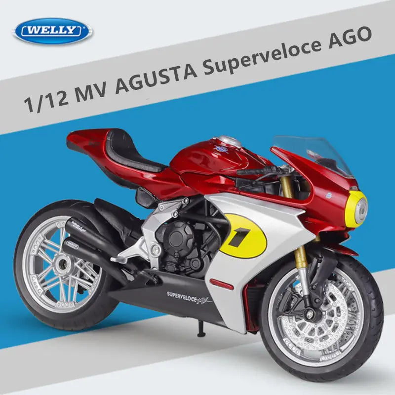 WELLY 1:12 MV Agusta Superveloce Ago Alloy Race Motorcycle Model Simulation Diecast Metal Sports Motorcycle Model Childrens Gift