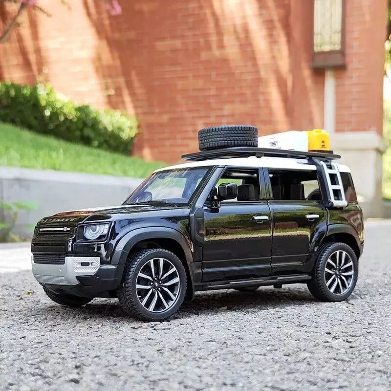 1/24 Range Rover Defender Alloy Car Model Diecast Metal Toy Off-road Vehicles Model Simulation Sound Light Collection Kids Gifts Black B - IHavePaws