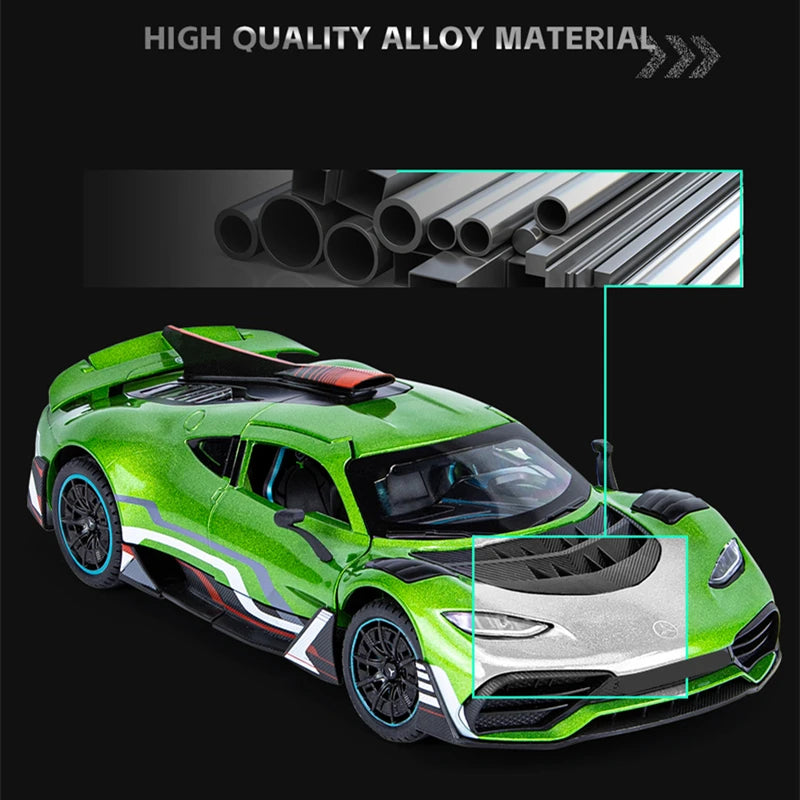 1/24 Bens-One Track Alloy Sports Car Model Diecasts Metal Vehicles Car Model Sound and Light Simulation Collection Kids Toy Gift - IHavePaws