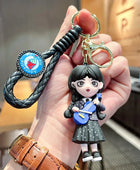 American Drama Character Wednesday Adams Keychain Charm Cute Girl's Car Key chain Pendant Schoolbag ornament Gift For Classmate 02 - ihavepaws.com