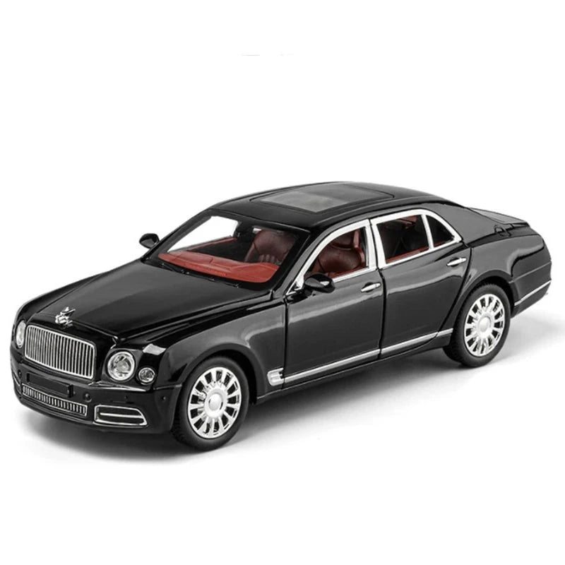 1:24 Mulsanne Alloy Luxy Car Model Diecasts & Toy Vehicles Metal Car Model Simulation Sound and Light Collection Childrens Gifts Black - IHavePaws