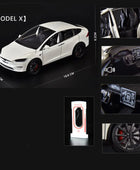 1:24 Tesla Model Y SUV Alloy Car Model Diecast Metal Toy Vehicles Car Model Simulation Collection Sound and Light Childrens Gift Model X White - IHavePaws