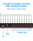 100W Multi USB Charger Carregador 15/20 Ports USB Charging Station For IPhone 12 13 Pro Max Ipad Samsung Tablet Multiple Devices