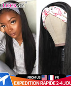 MYLOCKME Women's Headband Wig Human Hair Straight Glueless Brazilian Wigs For Black Women Remy Full Machine Made Fast Delivery