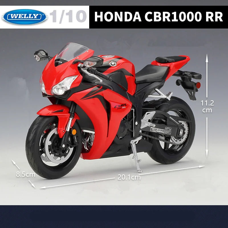 WELLY 1:10 HONDA CBR1000RR Alloy Racing Motorcycle Model Diecast Street Sports Cross-country Motorcycle Vehicles Model Kids Gift