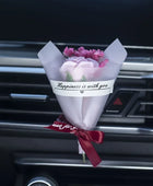 Mini Rose Bouquet Car Air Vent Clip Freshener Dried Flower Perfume Diffuser Gypsophila Fragrance Automobile Interior Accessories Pink - IHavePaws
