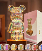 3D Fireworks Bear Night Light Lamp 7 color - GIFT BOX - IHavePaws
